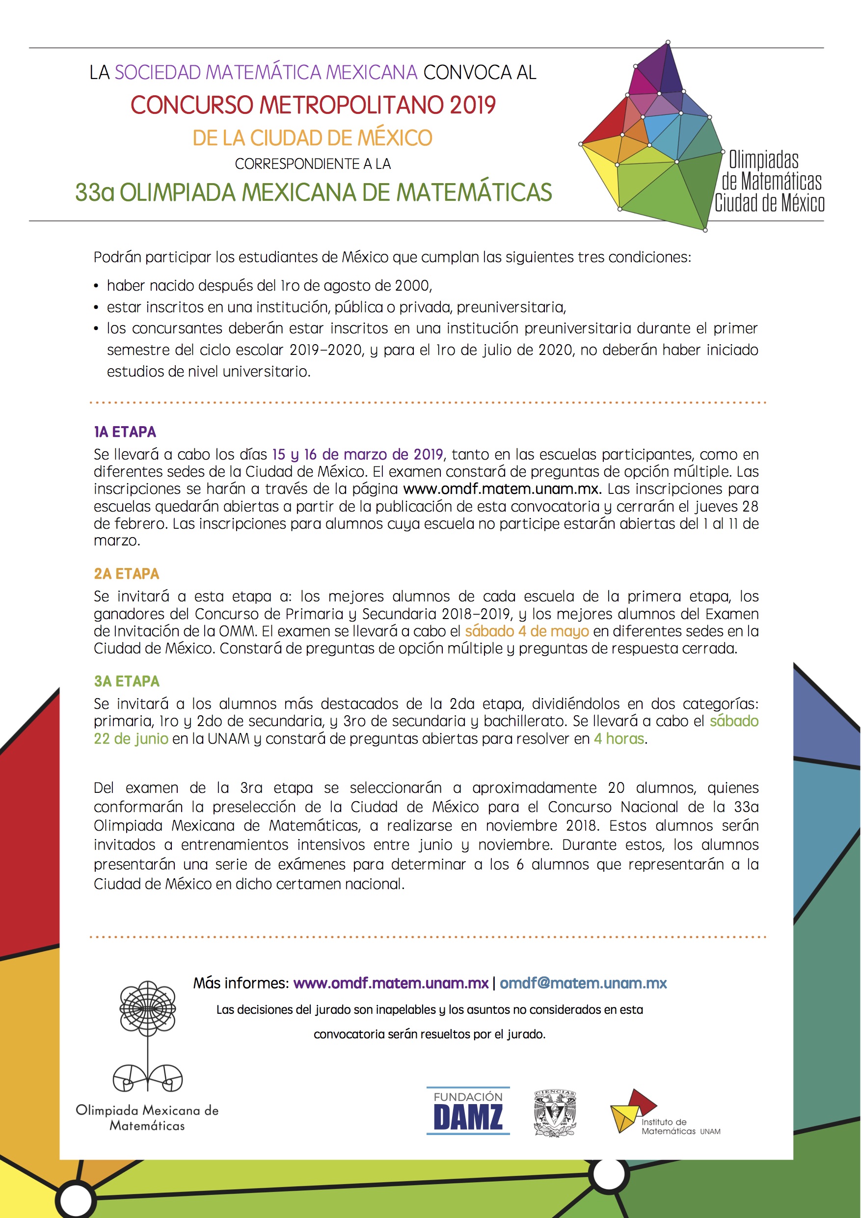 Convocatoria Concurso Metropolitano 2019