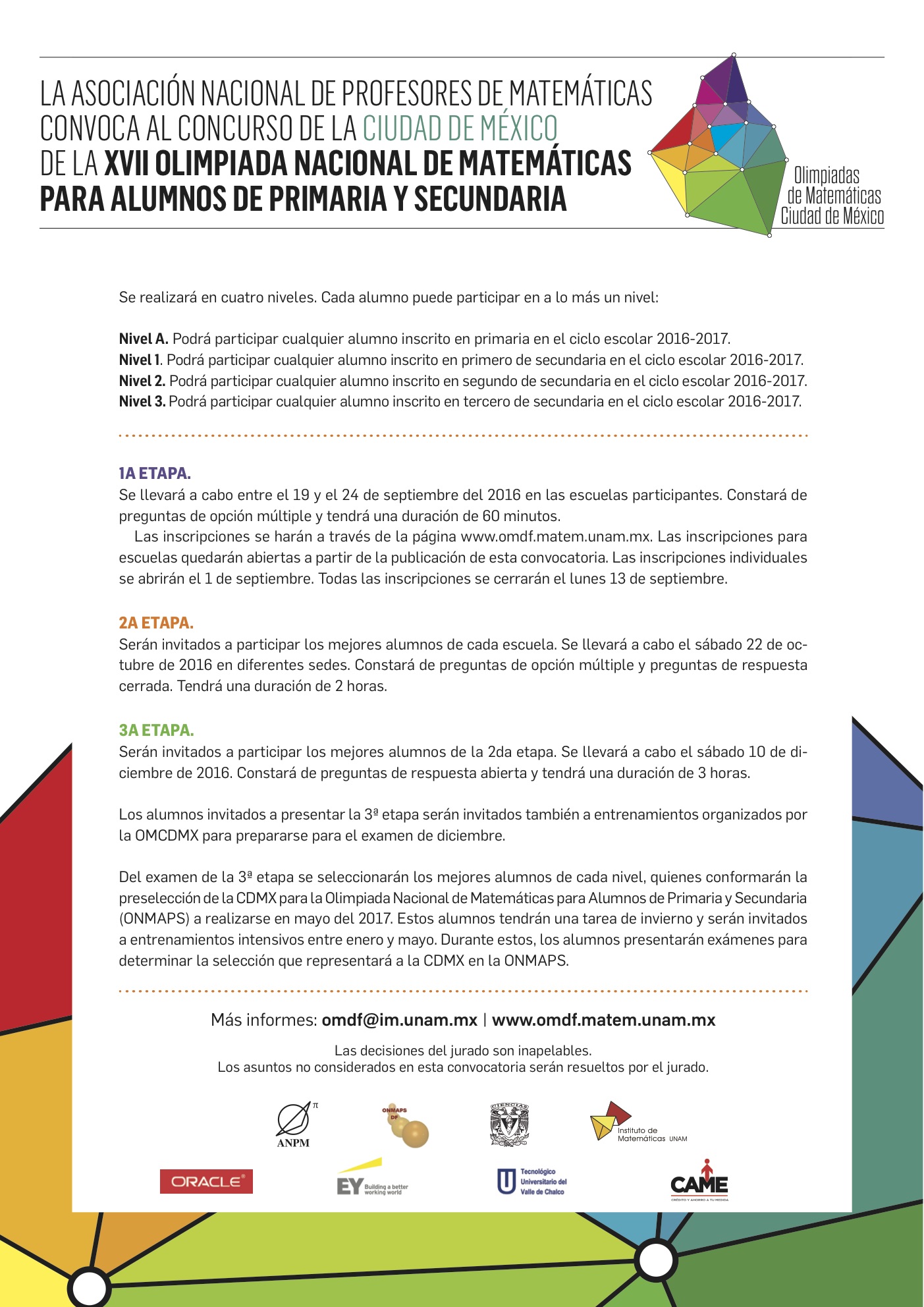 Convocatoria al concurso de primaria y secundaria 2016-2017